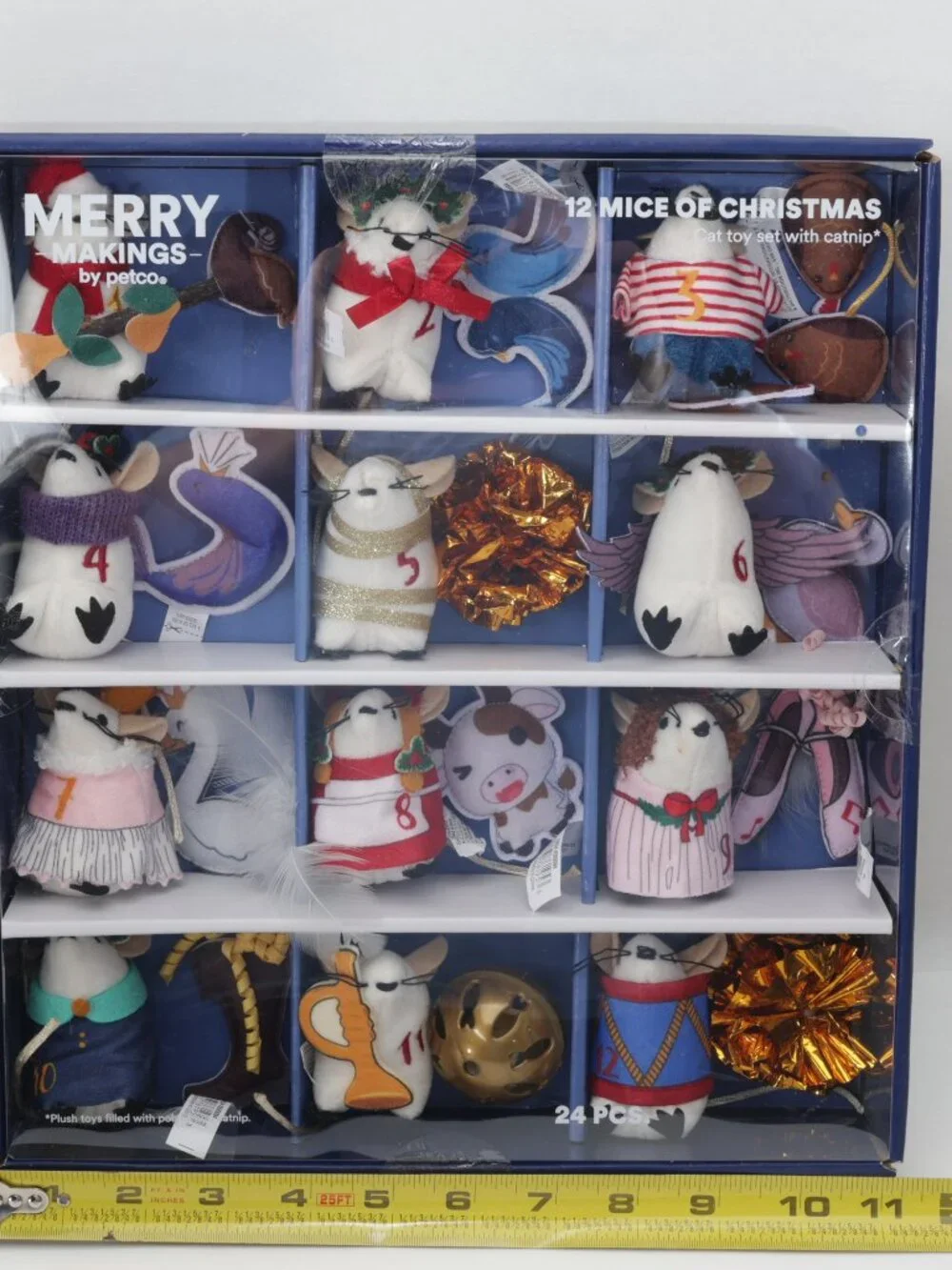 MERRY MAKINGS Mini Plush Mice 12 Days of Christmas Advent CATNIP CAT TOYS